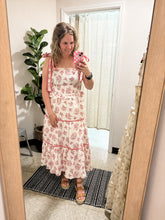 Load image into Gallery viewer, Burgundy Floral Maxi Dress