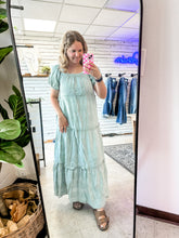 Load image into Gallery viewer, Dusty Mint Blue Maxi Dress