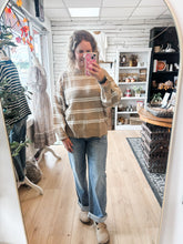 Load image into Gallery viewer, Mocha Stripe Sweater Top