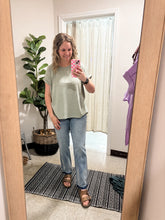 Load image into Gallery viewer, Light Olive Rolled Sleeve Top