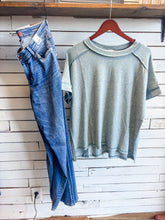 Load image into Gallery viewer, Ash Jade Melange Hem Detail Top