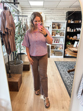 Load image into Gallery viewer, Orchid Blue Stripe Sweater Cardigan Top