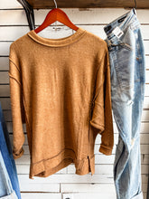 Load image into Gallery viewer, Deep Camel fleece Seam Detail Sweater