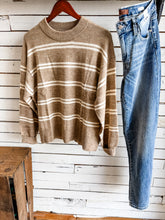 Load image into Gallery viewer, Mocha Stripe Sweater Top