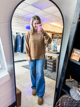 Load image into Gallery viewer, Deep Camel fleece Seam Detail Sweater