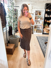 Load image into Gallery viewer, Chocolate Brown Polka Dot Midi Skirt