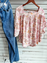 Load image into Gallery viewer, Blush Floral Babydoll Top