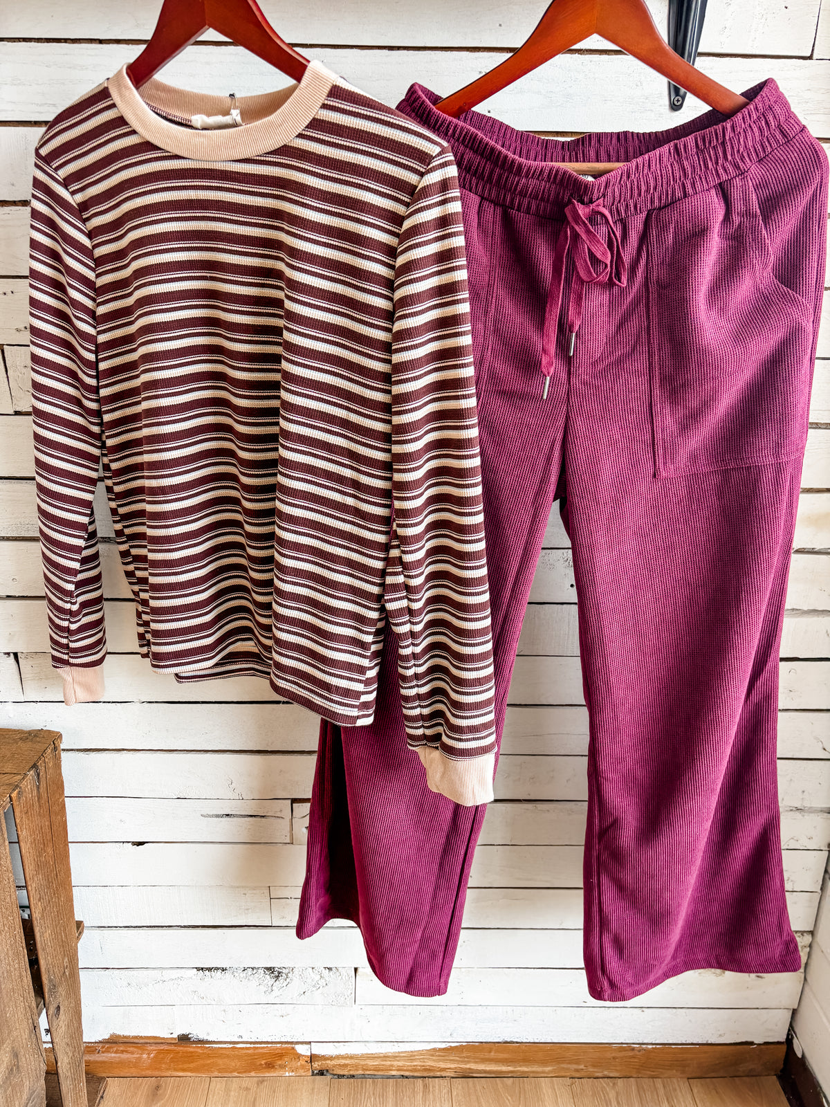 Brown Multi Color Stripe Long Sleeve Top