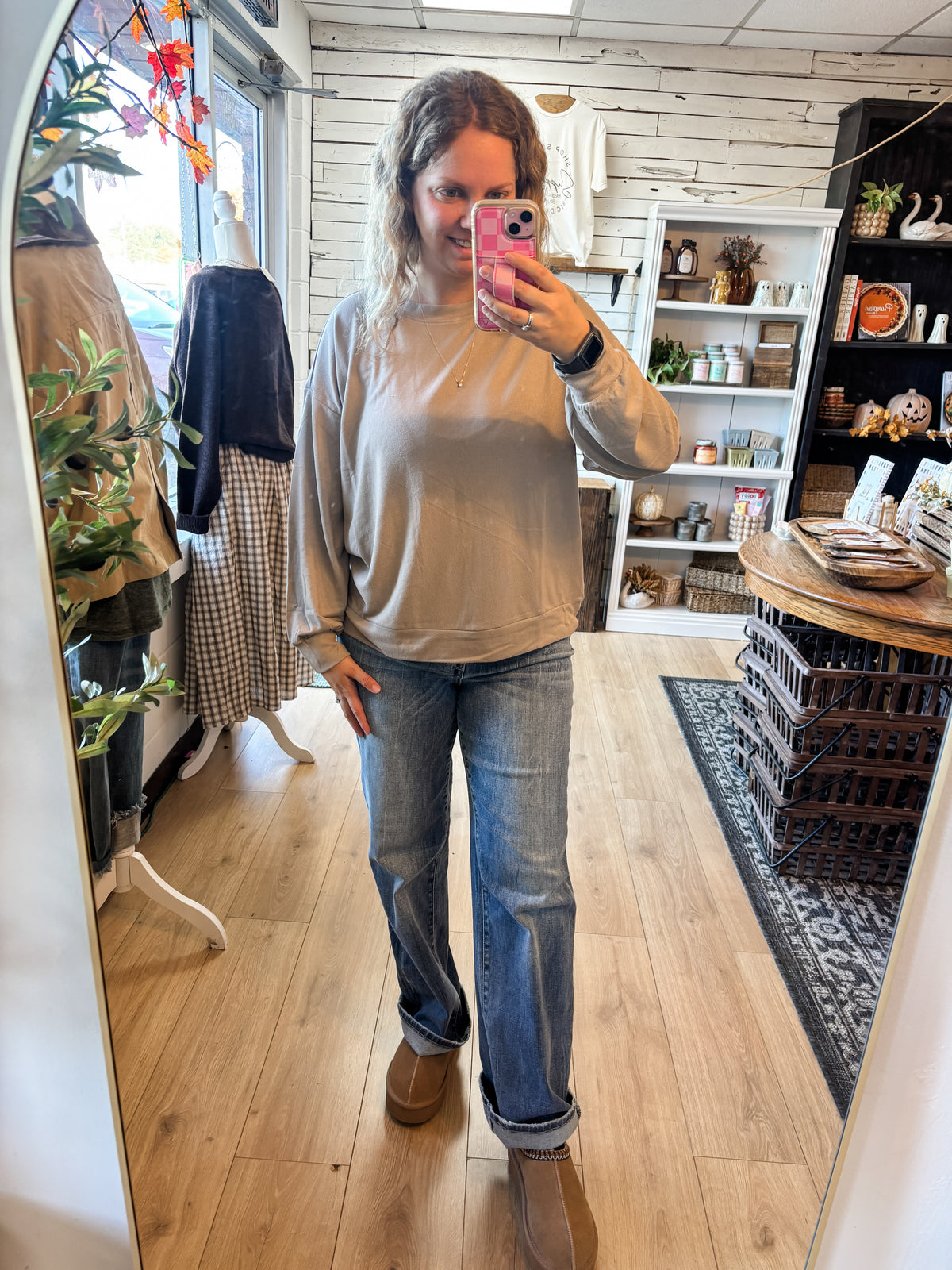 Ash Mocha Basic Long Sleeve Top