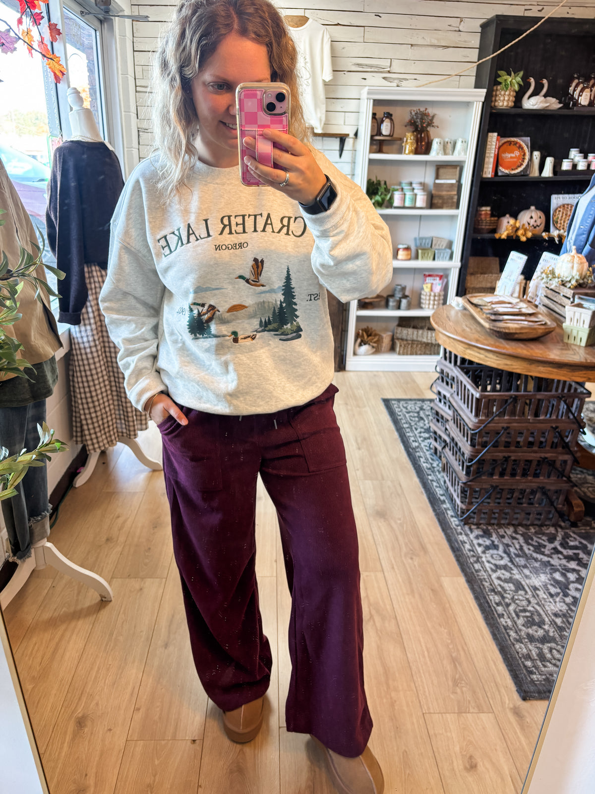Crater Lake Embroidery Melange Sweatshirt