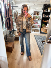 Load image into Gallery viewer, Multi Brown Stripe Cardigan Sweater Top
