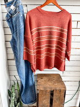 Load image into Gallery viewer, Rust Stripe Sweater Top
