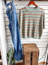 Load image into Gallery viewer, Sage Stripe Sweater Top
