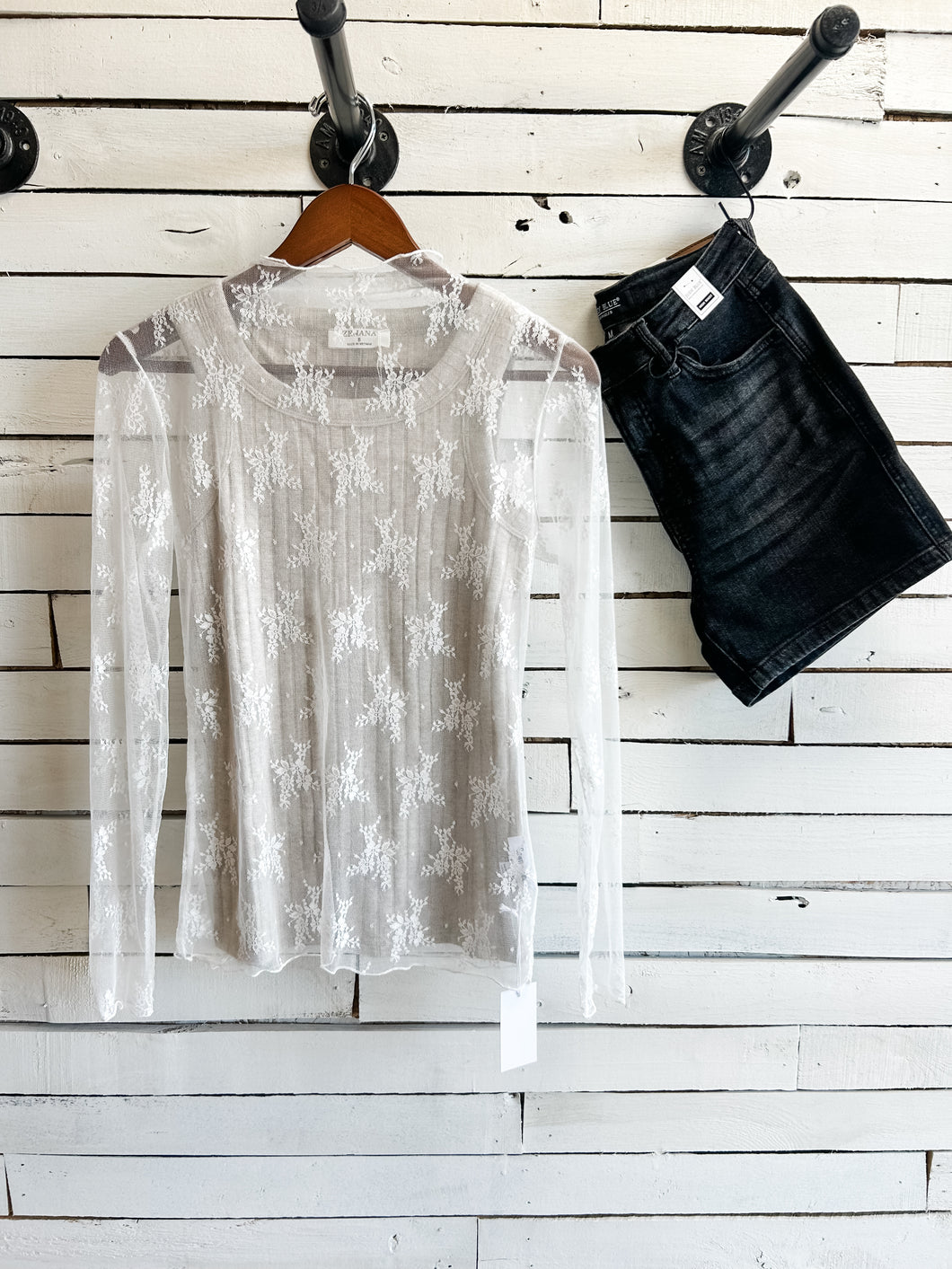 White Lace Layering Top