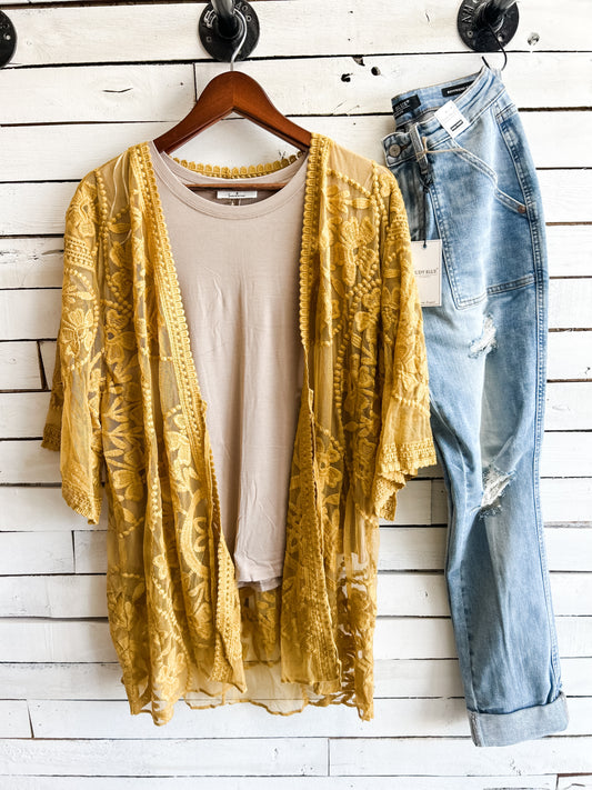 Golden Lace Kimono
