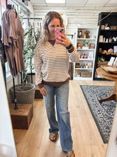 Load image into Gallery viewer, Beige Mocha Stripe Top
