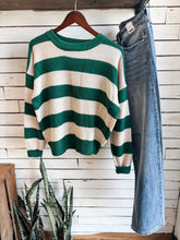 Load image into Gallery viewer, Hunter Green Stripe Knit Sweater
