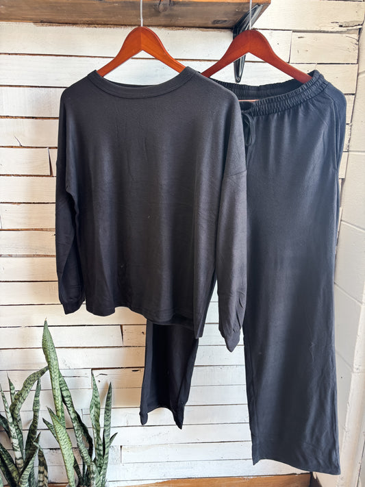 Black Long Sleeve Basic Set