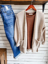 Load image into Gallery viewer, Sand Beige Waffle Knit Cardigan
