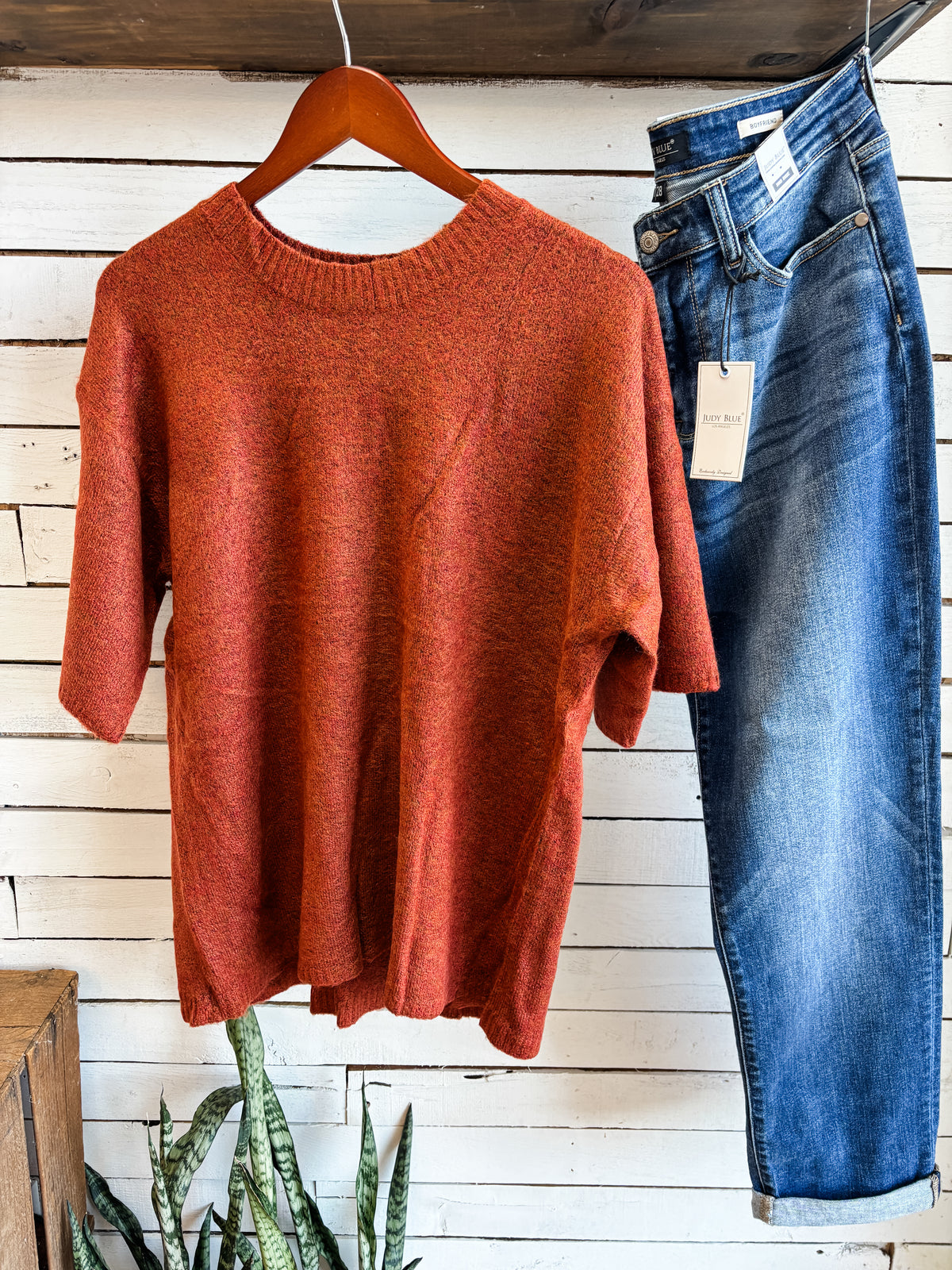 Heather Rust Sweater Top