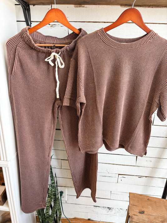 Chocolate Ribbed Set