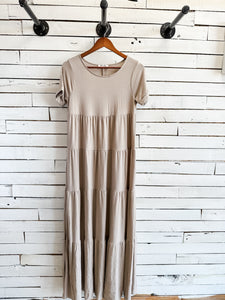 Ash Mocha Tiered Maxi Dress