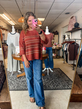 Load image into Gallery viewer, Rust Stripe Sweater Top
