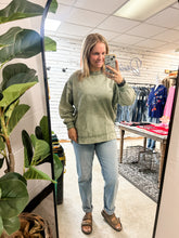 Load image into Gallery viewer, Light Olive Acid Wash Pullover
