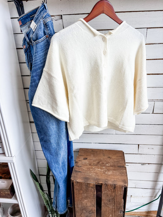 Ivory Knit Sweater Top
