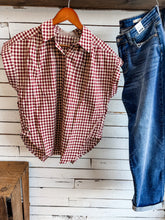 Load image into Gallery viewer, Burgundy Gingham Plaid Top
