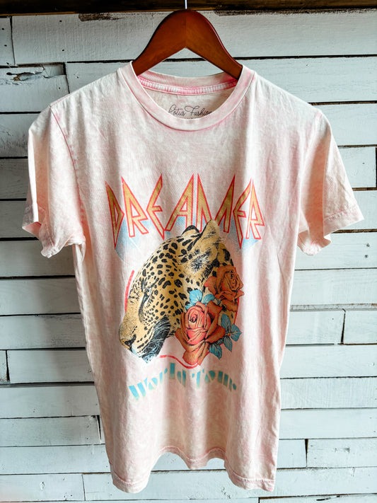 Light Pink Mineral Wash Dreamer Graphic T-Shirt