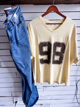 Load image into Gallery viewer, Butter Yellow Oversized Varsity Tee
