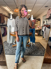 Load image into Gallery viewer, Brown Stripe Sweater Top

