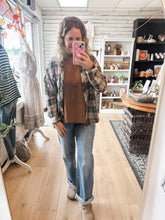 Load image into Gallery viewer, Dark Camel Mock Neck Ribbed Top
