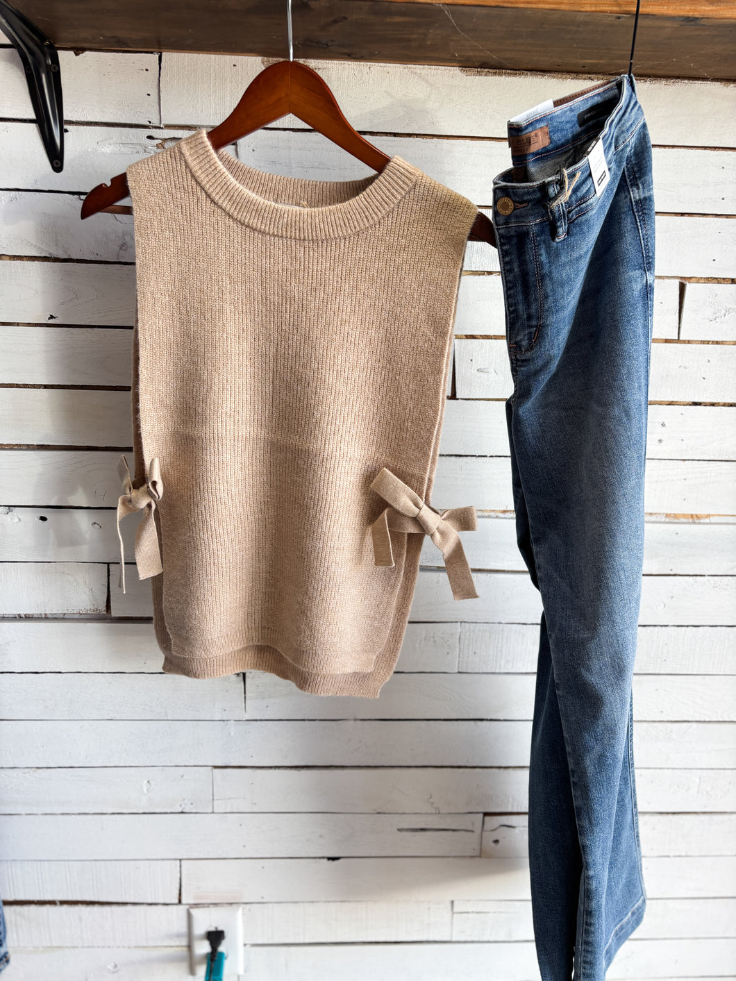 Beige Sweater Vest PREORDER, will ship this week!