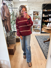 Load image into Gallery viewer, Cabernet Stripe Knit Sweater
