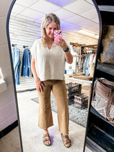 Load image into Gallery viewer, Camel Frayed Hem High Rise Jeans
