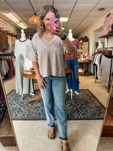 Load image into Gallery viewer, Beige Ditsy Blue Floral Ribbed Set
