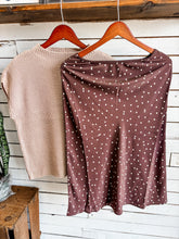 Load image into Gallery viewer, Chocolate Brown Polka Dot Midi Skirt
