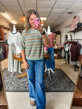 Load image into Gallery viewer, Sage Stripe Sweater Top
