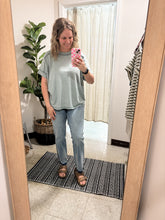 Load image into Gallery viewer, Ash Jade Melange Hem Detail Top
