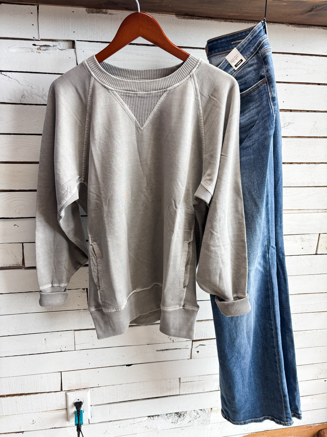 Sleet Gray Washed Pullover