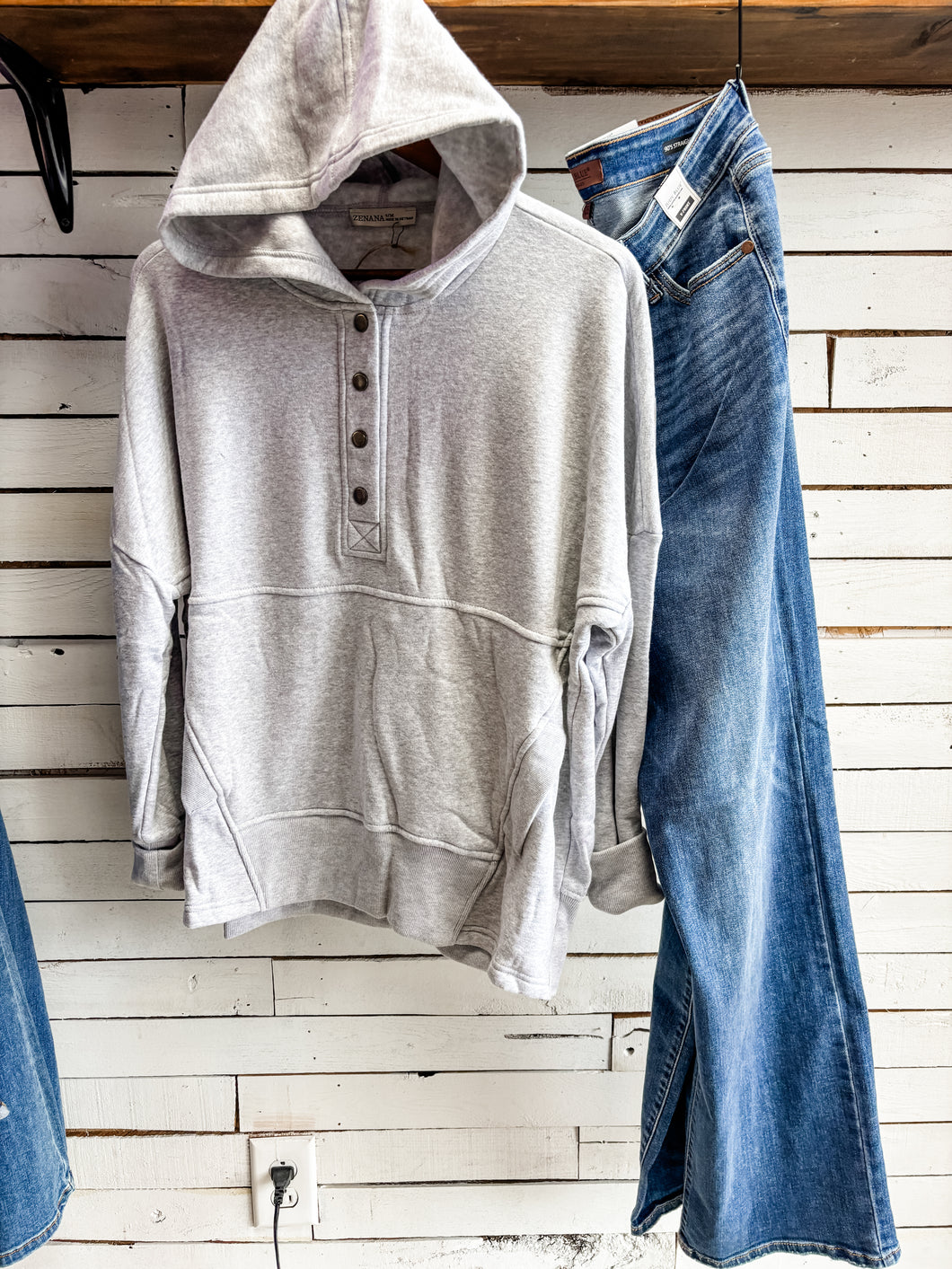 Heather Grey Hoodie Top