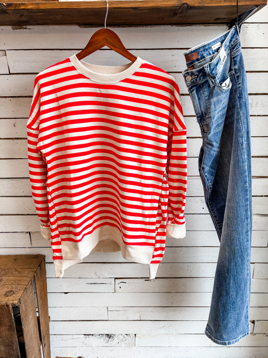 Ruby Stripe Pullover Sweatshirt
