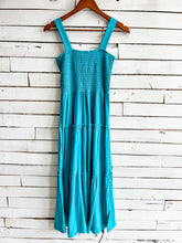 Load image into Gallery viewer, Teal Smocked Midi Dress

