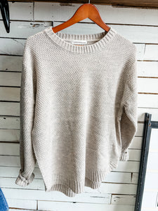 Heather Beige Waffle Knit Sweater