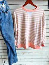Load image into Gallery viewer, Pink &amp; Peach Stripe Top
