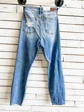 Load image into Gallery viewer, Megan Judy Blue High Rise Distressed Boyfriend Jean
