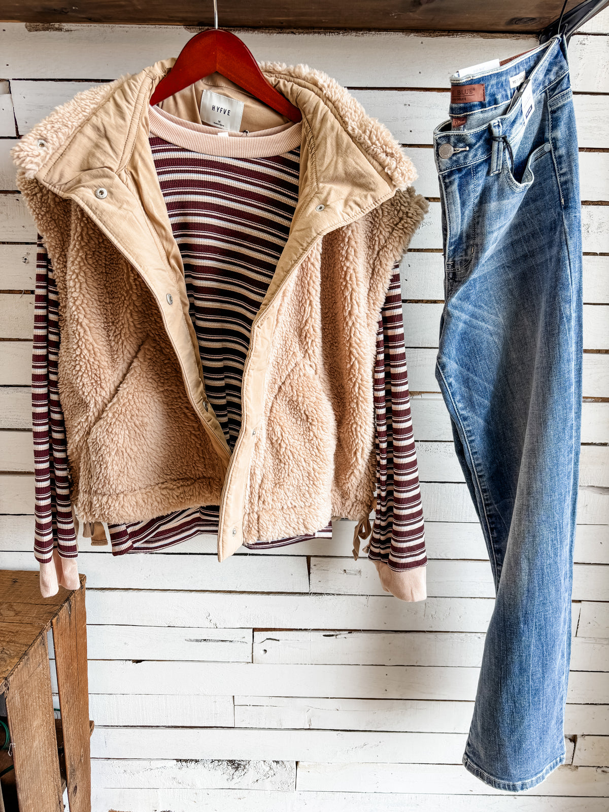 Beige Sherpa Fur Vest