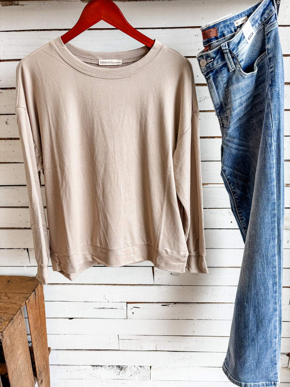 Ash Mocha Basic Long Sleeve Top